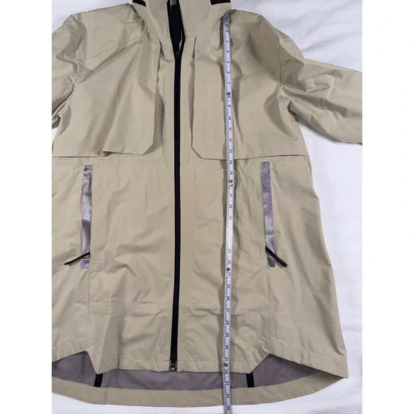 Adidas MYSHELTER RAIN.RDY Jacket Beige Tan Waterproof Hooded Coat M Women's - Picture 6 of 14
